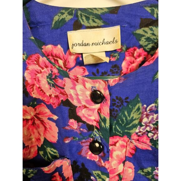 Vintage Jordan Michaels Floral Size 4P Padded Long Dress Women's Flower Garden - Picture 4 of 15